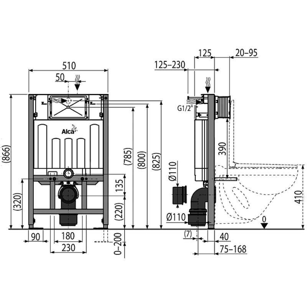 Инсталляция Alcadrain Sadromodul для скрытого монтажа унитаза AM101/850-0001 Инсталляция Alcadrain Sadromodul для скрытого монтажа унитаза AM101/850-0001 — изображение 3