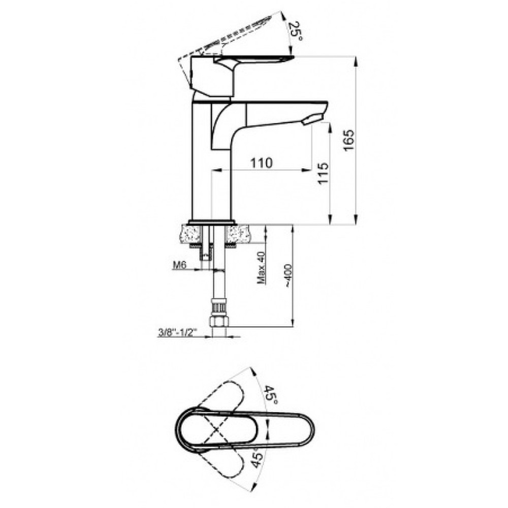 Смеситель для раковины Azario Leya Хром глянцевый AZ-15924501 Смеситель для раковины Azario Leya Хром глянцевый AZ-15924501 — изображение 2