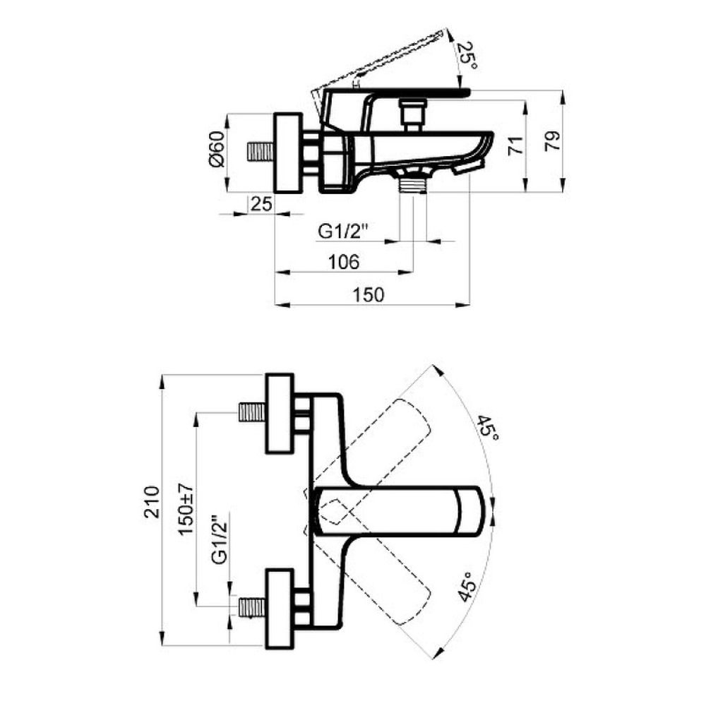 Смеситель для ванны Azario Atri Хром глянцевый AZ-15960501 Смеситель для ванны Azario Atri Хром глянцевый AZ-15960501 — изображение 3