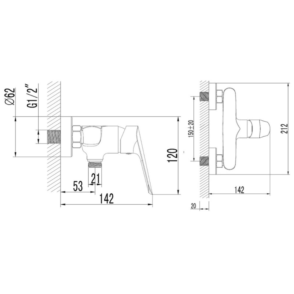 Смеситель для душа Azario Campo Хром глянцевый AZ-KX338275C Смеситель для душа Azario Campo Хром глянцевый AZ-KX338275C — изображение 3