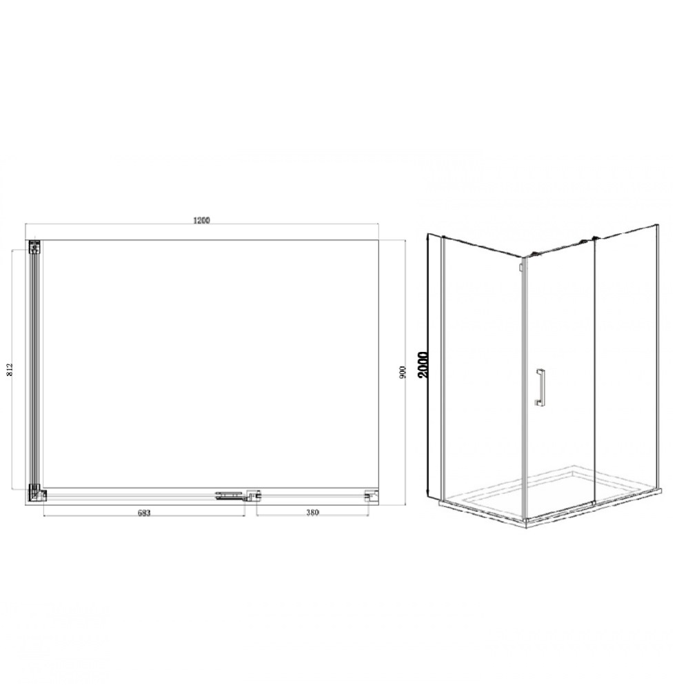 Душевой уголок Azario Ontario 120х90 левый Золото / Прозрачное AZ-NBB1231-L 900 GOLD Душевой уголок Azario Ontario 120х90 левый Золото / Прозрачное AZ-NBB1231-L 900 GOLD — изображение 3