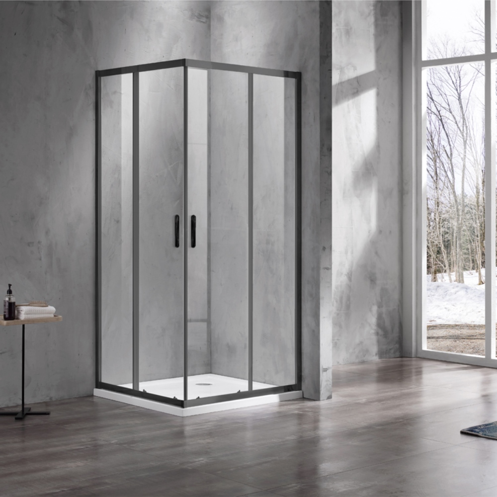 Душевой уголок Azario Milton 100х100 Черный / Прозрачное AZ-ND1142 1000 Black Душевой уголок Azario Milton 100х100 Черный / Прозрачное AZ-ND1142 1000 Black — изображение 2