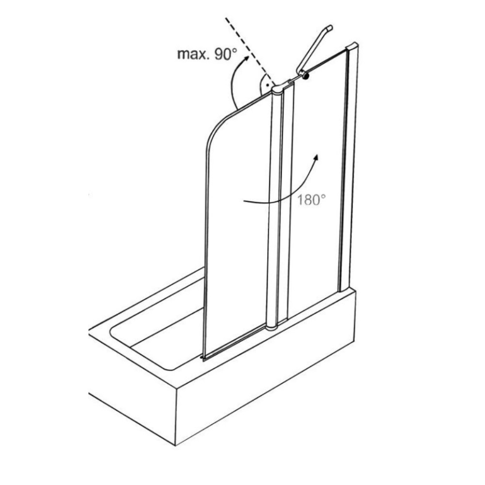 Шторка для ванны Azario Merrit 110 Хром / Прозрачное AZ-NF6221 1100 Шторка для ванны Azario Merrit 110 Хром / Прозрачное AZ-NF6221 1100 — изображение 3