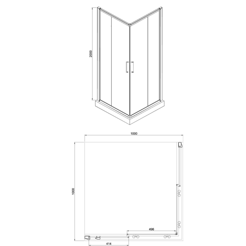 Душевой уголок Azario Greenwood 100х100 Хром / Прозрачное AZ-NNE1142 1000 Душевой уголок Azario Greenwood 100х100 Хром / Прозрачное AZ-NNE1142 1000 — изображение 3