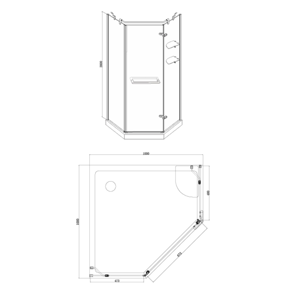 Душевой уголок Azario Montreal 100х100 правый Золото / Прозрачное AZ-NWG3231 1000 R GOLD Душевой уголок Azario Montreal 100х100 правый Золото / Прозрачное AZ-NWG3231 1000 R GOLD — изображение 3