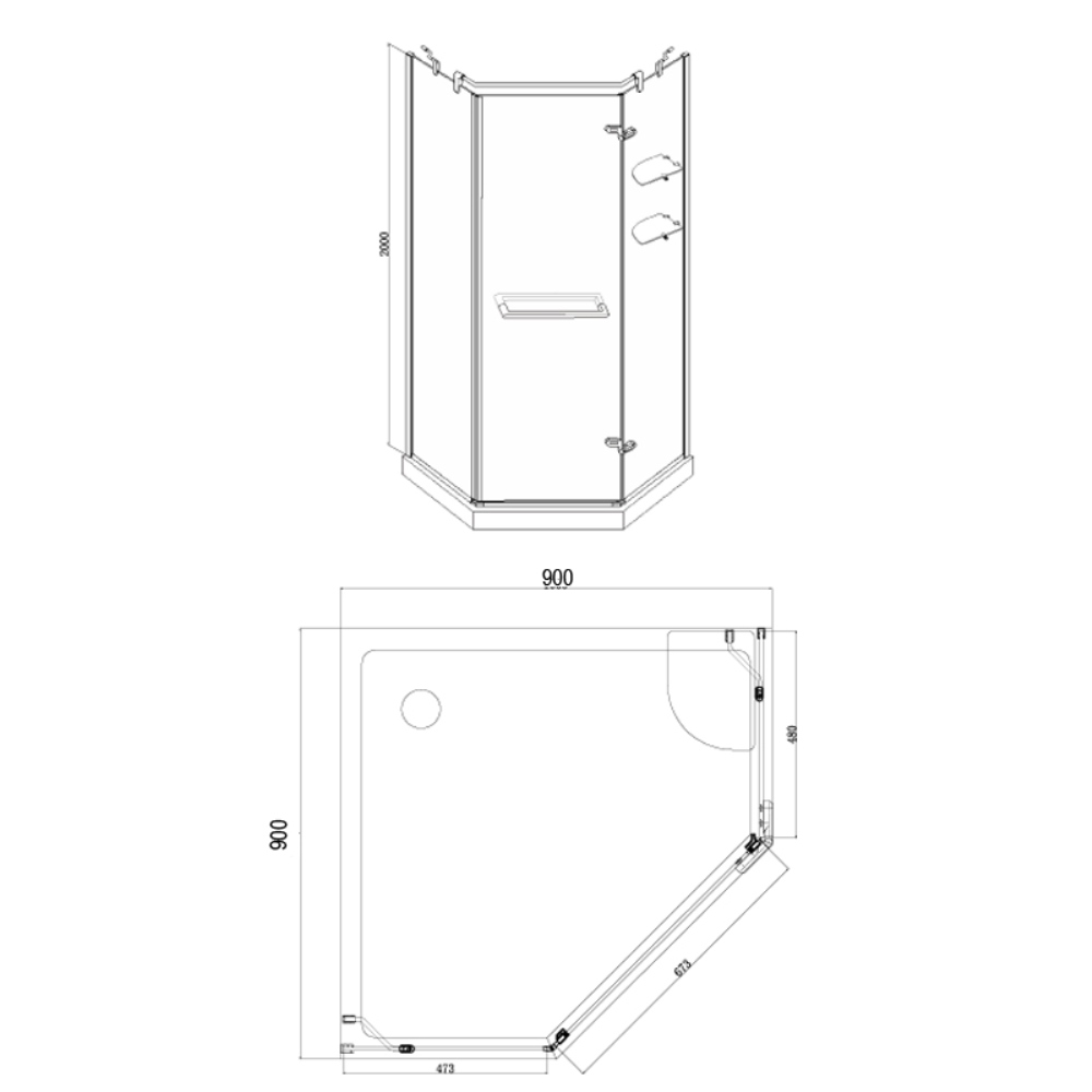 Душевой уголок Azario Montreal 90х90 левый Золото / Прозрачное AZ-NWG3231 900 L GOLD Душевой уголок Azario Montreal 90х90 левый Золото / Прозрачное AZ-NWG3231 900 L GOLD — изображение 3