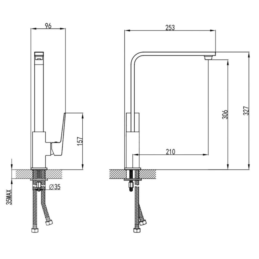 Смеситель для кухни Azario Eddie Хром глянцевый AZ-VBH568080C Смеситель для кухни Azario Eddie Хром глянцевый AZ-VBH568080C — изображение 2