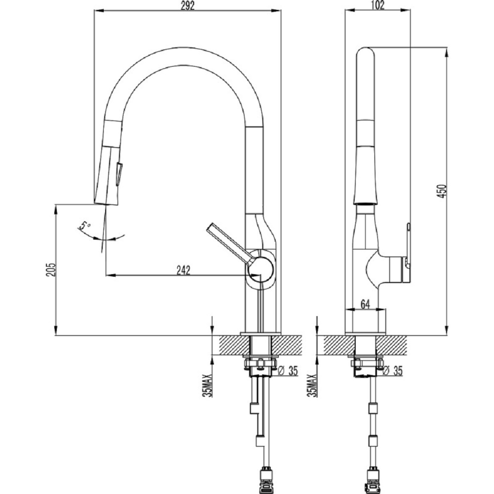 Смеситель для кухни Azario Vincente Черный матовый AZ-VPV569064PA Смеситель для кухни Azario Vincente Черный матовый AZ-VPV569064PA — изображение 2