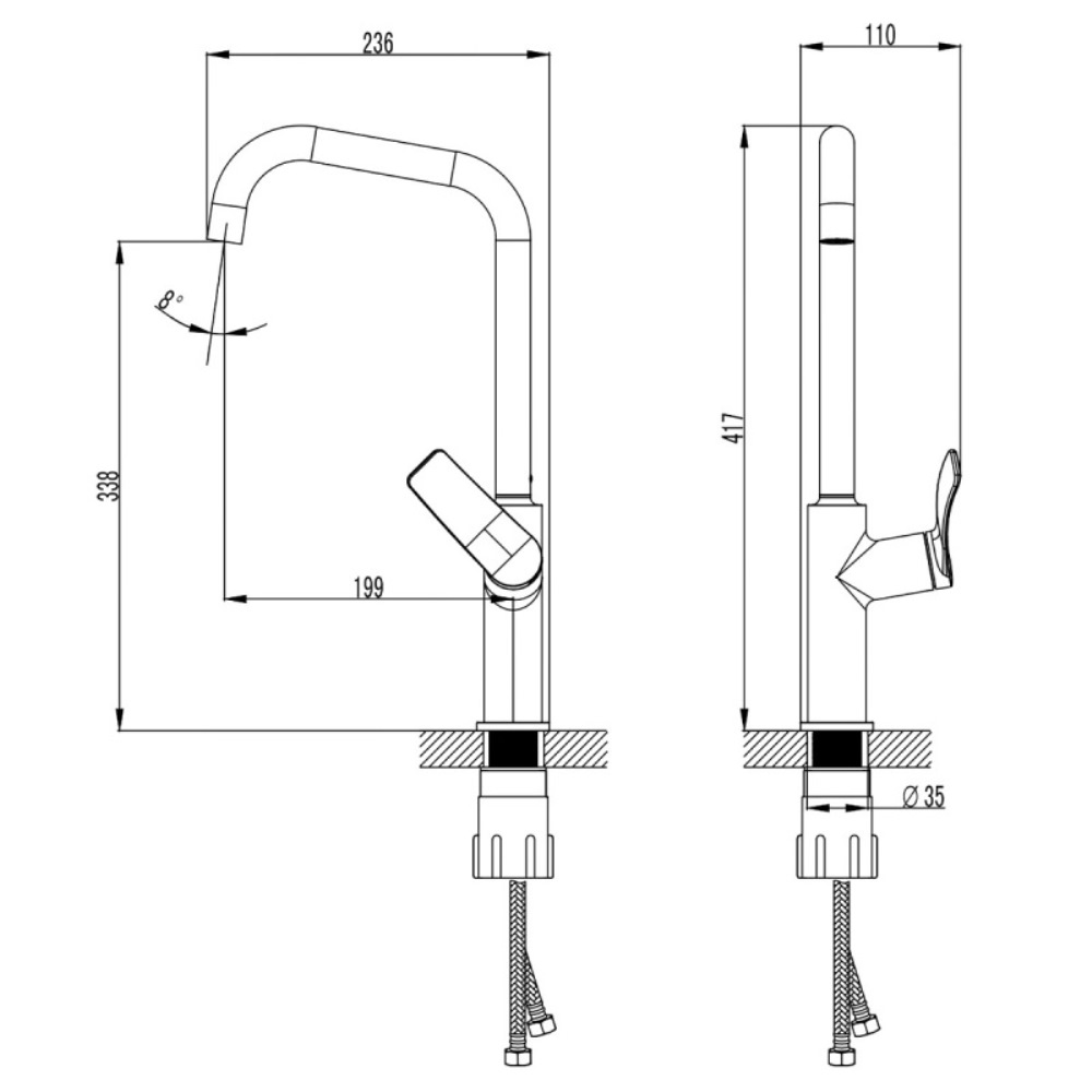 Смеситель для кухни Azario Ability Черный матовый AZ-VQR568073PA Смеситель для кухни Azario Ability Черный матовый AZ-VQR568073PA — изображение 2