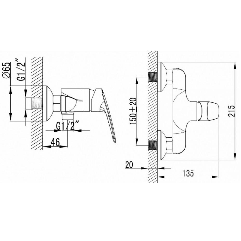 Смеситель для душа Azario Evora Хром глянцевый AZ-WKE33361C-E Смеситель для душа Azario Evora Хром глянцевый AZ-WKE33361C-E — изображение 2
