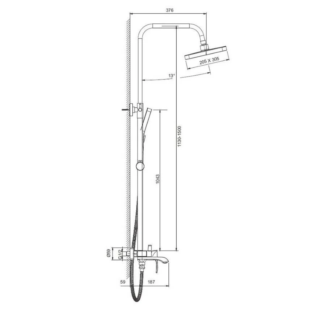 Душевая система Belz B507 с изливом Золото матовое B24507-5 Душевая система Belz B507 с изливом Золото матовое B24507-5 — изображение 2