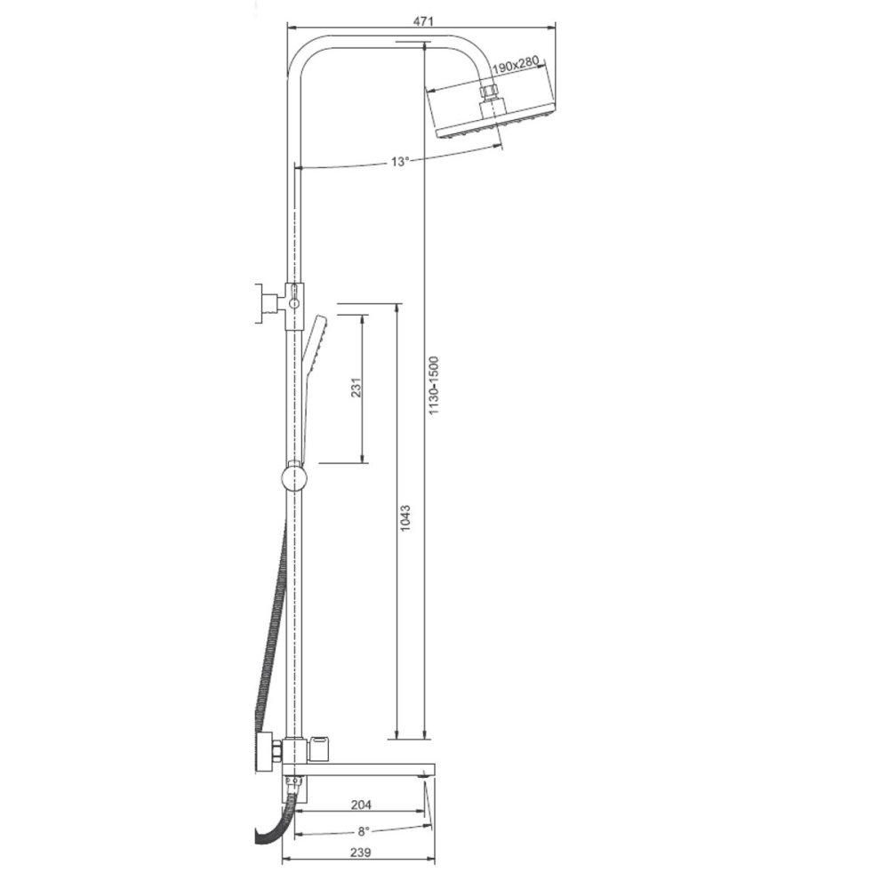 Душевая система Belz B613 с изливом Хром глянцевый B24613 Душевая система Belz B613 с изливом Хром глянцевый B24613 — изображение 3
