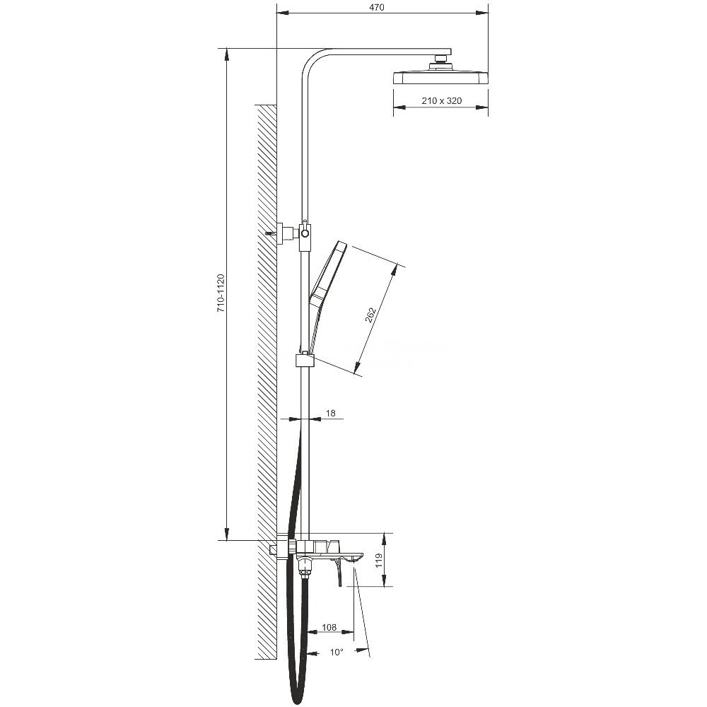 Душевая система Belz B709 с изливом Хром глянцевый B24709 Душевая система Belz B709 с изливом Хром глянцевый B24709 — изображение 2