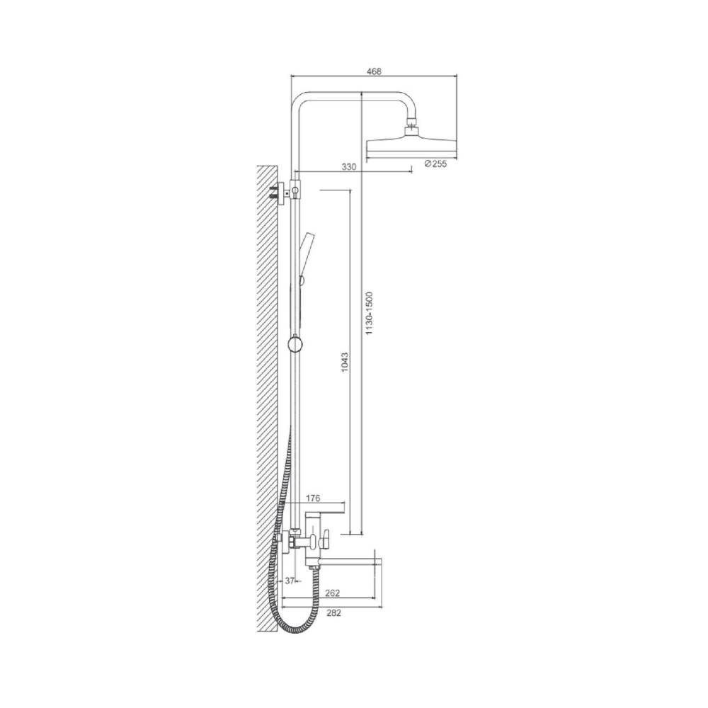 Душевая система Belz B813 с изливом Золото матовое B24813-5 Душевая система Belz B813 с изливом Золото матовое B24813-5 — изображение 3