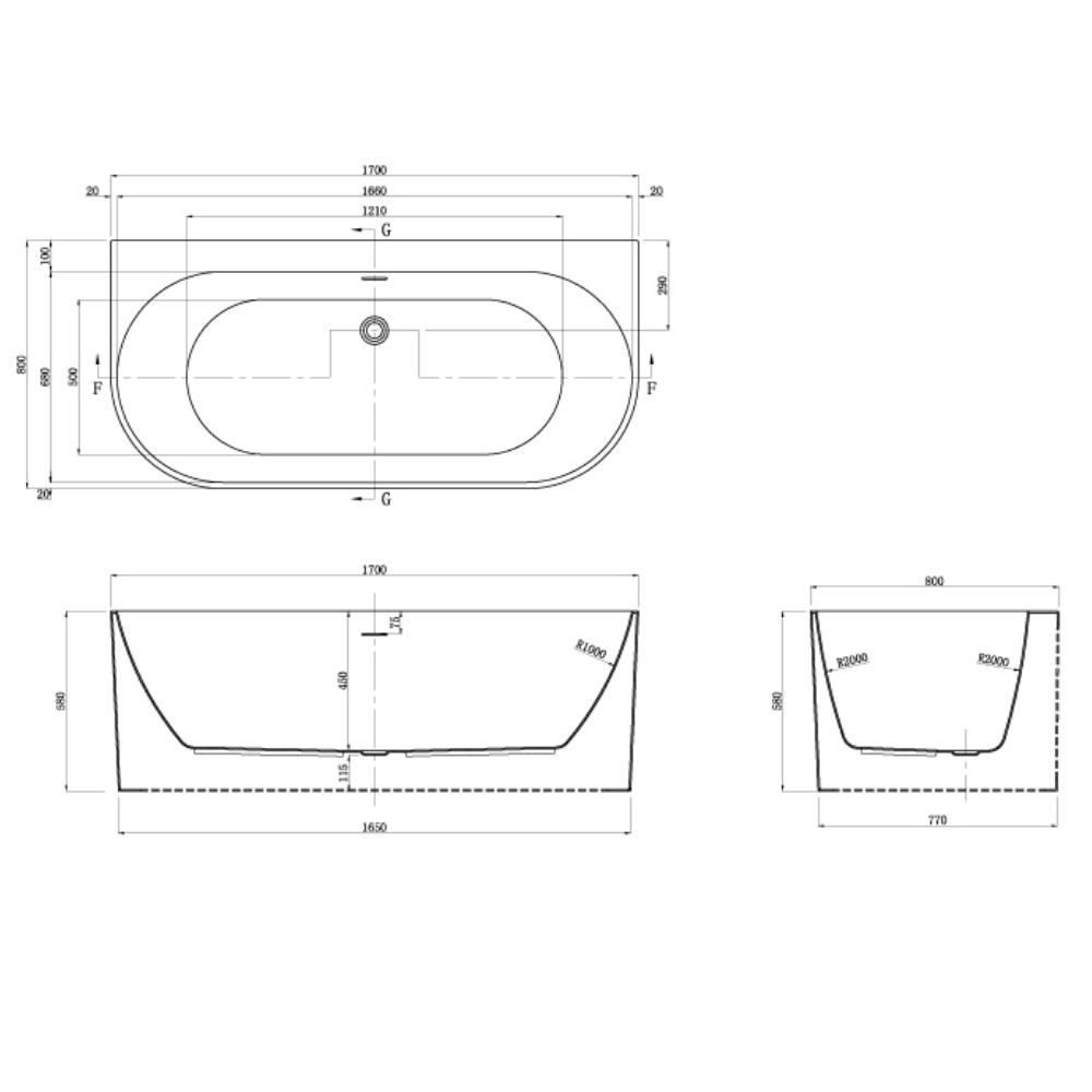 Ванна акриловая Azario Bradford 170х80 в комплекте с сифоном и металлической рамой Белый BRA17080 Ванна акриловая Azario Bradford 170х80 в комплекте с сифоном и металлической рамой Белый BRA17080 — изображение 4