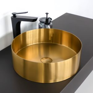 Раковина накладная Comforty 40 с донным клапаном Золото CF8WBTD39G