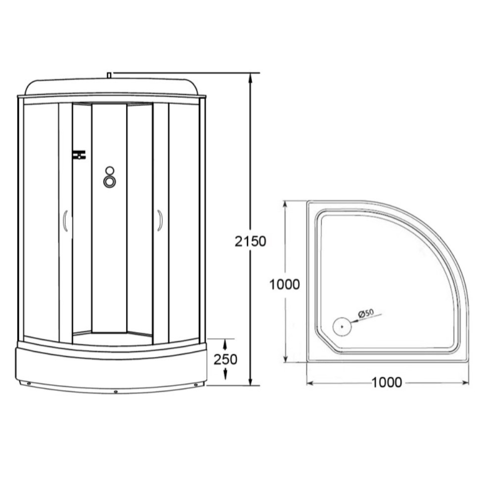 Душевая кабина Loranto Cs 100х100 Хром / Прозрачное CS-6610-25 G Душевая кабина Loranto Cs 100х100 Хром / Прозрачное CS-6610-25 G — изображение 3