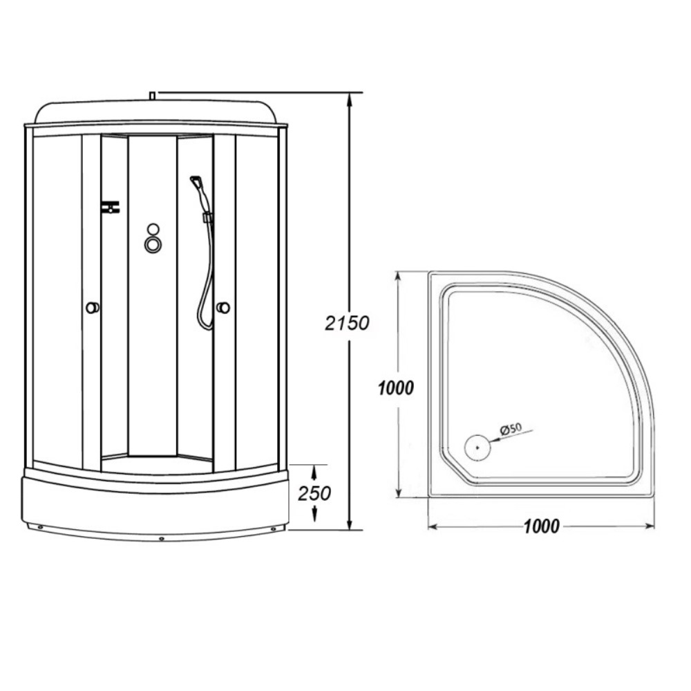Душевая кабина Loranto Sunway 100х100 Черный / Тонированное CS-6610-25GB 100 Душевая кабина Loranto Sunway 100х100 Черный / Тонированное CS-6610-25GB 100 — изображение 3