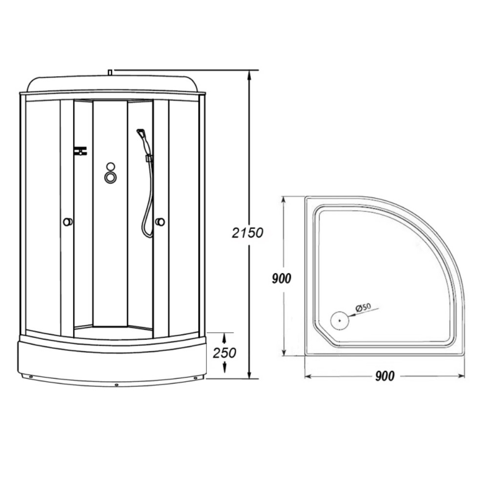 Душевая кабина Loranto Sunway 90х90 Черный / Тонированное CS-6690-25GB 90 Душевая кабина Loranto Sunway 90х90 Черный / Тонированное CS-6690-25GB 90 — изображение 3