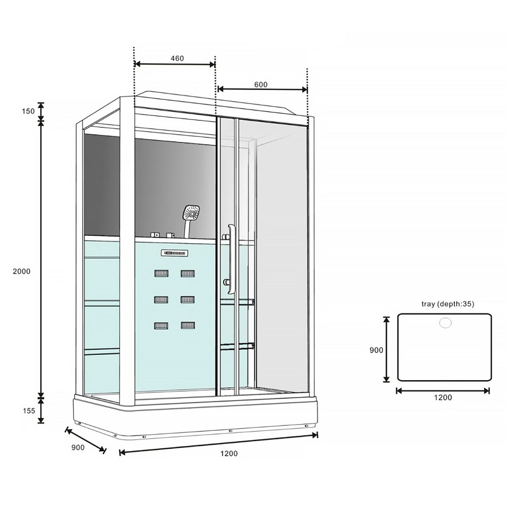 Душевая кабина Loranto Selak 120х90 правая Хром / Прозрачное CS00035777 Душевая кабина Loranto Selak 120х90 правая Хром / Прозрачное CS00035777 — изображение 2