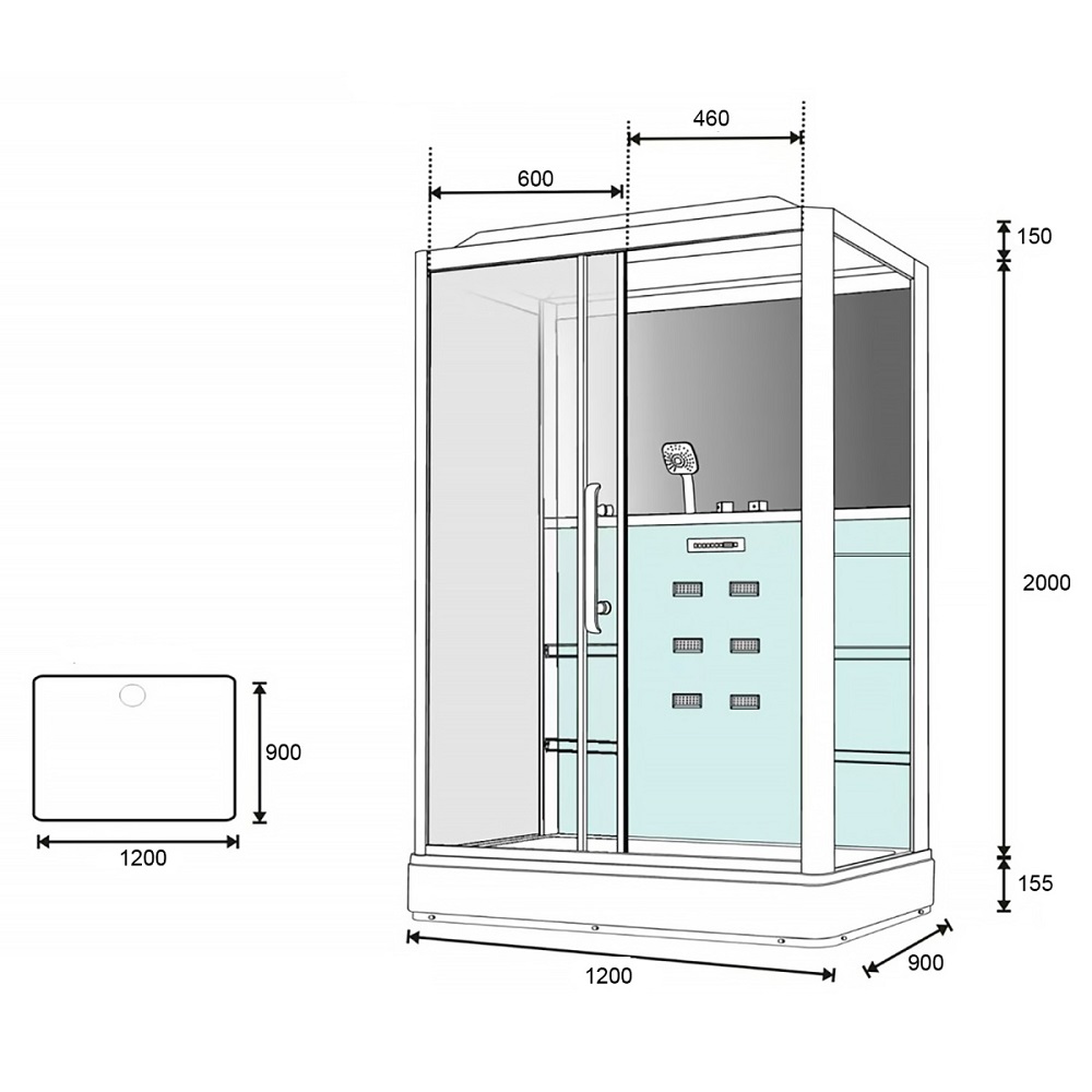 Душевая кабина Loranto Selak 120х90 левая Хром / Прозрачное CS00035778 Душевая кабина Loranto Selak 120х90 левая Хром / Прозрачное CS00035778 — изображение 2