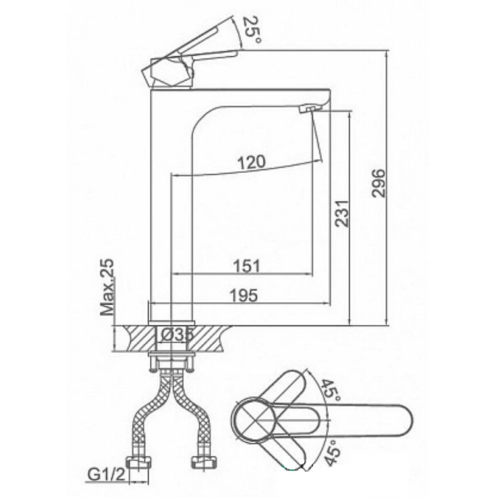 Смеситель для раковины D&K Rhein Marx Хром глянцевый DA1392001 Смеситель для раковины D&K Rhein Marx Хром глянцевый DA1392001 — изображение 2