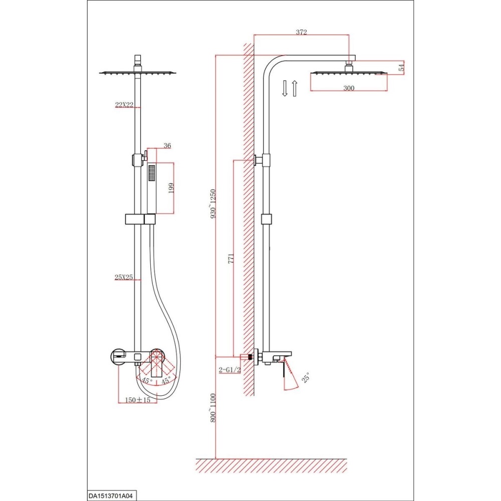Душевая система D&K Bayern.Liszt с изливом Золото матовое DA1513707A04 Душевая система D&K Bayern.Liszt с изливом Золото матовое DA1513707A04 — изображение 3