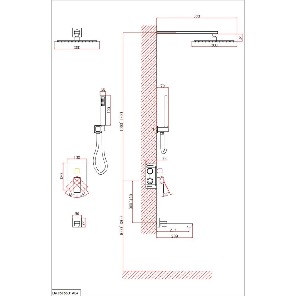 Душевая встройка D&K Bayern.Liszt с изливом Белый матовый DA1515608A04 Душевая встройка D&K Bayern.Liszt с изливом Белый матовый DA1515608A04 — изображение 3