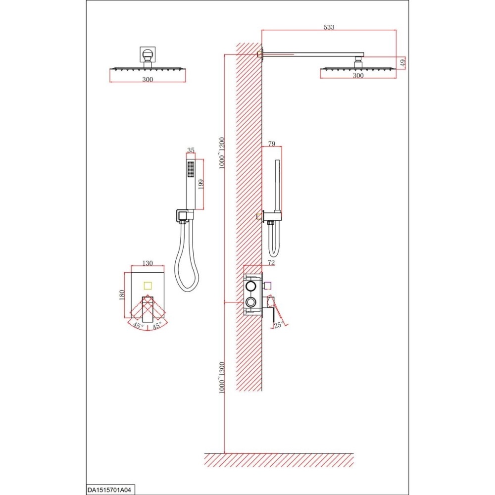 Душевая встройка D&K Bayern.Liszt Белый матовый DA1515708A04 Душевая встройка D&K Bayern.Liszt Белый матовый DA1515708A04 — изображение 3