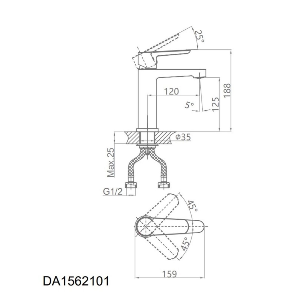 Смеситель для раковины D&K Bayern.Munchen Хром глянцевый DA1562101 Смеситель для раковины D&K Bayern.Munchen Хром глянцевый DA1562101 — изображение 3
