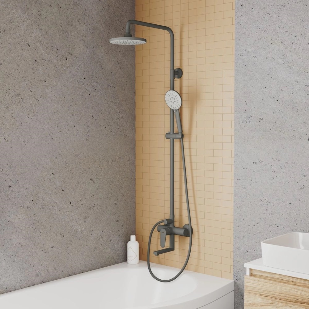 Душевая система D&K Bayern.Munchen с изливом Графит матовый DA1563706B18 Душевая система D&K Bayern.Munchen с изливом Графит матовый DA1563706B18 — изображение 2