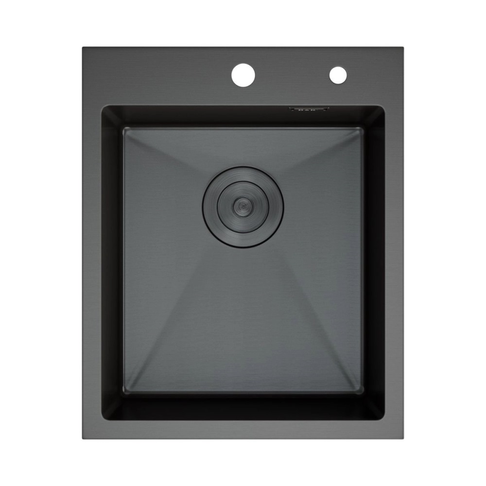 Мойка кухонная D&K 41х50 выпуск с переливом, корзина, дозатор Графит матовый DKS415006 Мойка кухонная D&K 41х50 выпуск с переливом, корзина, дозатор Графит матовый DKS415006