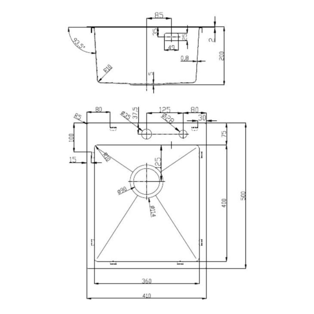 Мойка кухонная D&K 41х50 выпуск с переливом, корзина, дозатор Графит матовый DKS415006 Мойка кухонная D&K 41х50 выпуск с переливом, корзина, дозатор Графит матовый DKS415006 — изображение 6