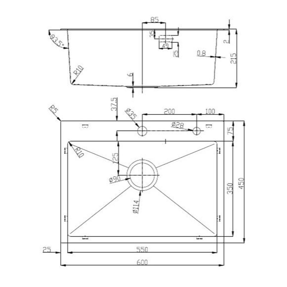 Мойка кухонная D&K 60х45 выпуск с переливом, корзина, дозатор Сатин DKS604504 Мойка кухонная D&K 60х45 выпуск с переливом, корзина, дозатор Сатин DKS604504 — изображение 6