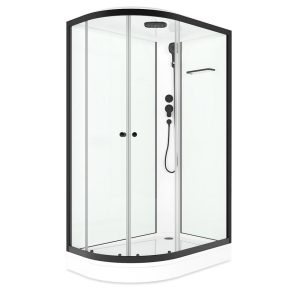 Душевая кабина Domani-Spa Delight Slim 120х80 правая Черный / Прозрачное, Поддон низкий, DS01DS128RLWCl00.Gt-Black