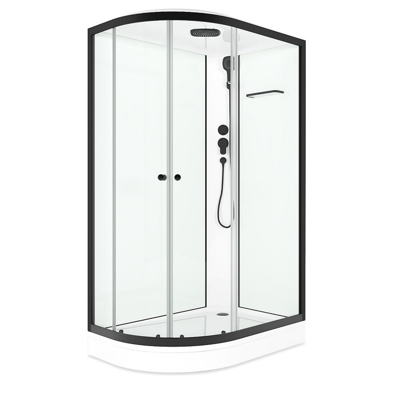 Душевая кабина Domani-Spa Delight Slim 120х80 правая Черный / Прозрачное, Поддон низкий, DS01DS128RLWCl00.Gt-Black Душевая кабина Domani-Spa Delight Slim 120х80 правая Черный / Прозрачное, Поддон низкий, DS01DS128RLWCl00.Gt-Black