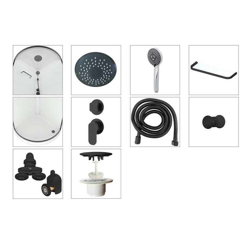 Душевая кабина Domani-Spa Simple 90х90 Черный / Прозрачное, Поддон низкий, DS01Sm99LWCl00.Gt-V1.2-Black Душевая кабина Domani-Spa Simple 90х90 Черный / Прозрачное, Поддон низкий, DS01Sm99LWCl00.Gt-V1.2-Black — изображение 3