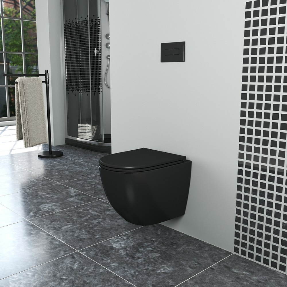 Унитаз подвесной D&K Matrix Черный матовый DT1396025 Унитаз подвесной D&K Matrix Черный матовый DT1396025 — изображение 3
