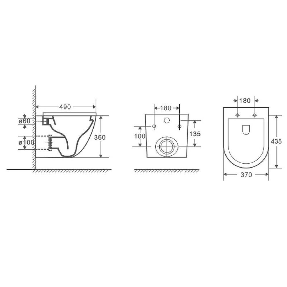 Унитаз подвесной D&K Matrix Белый глянцевый DT1396516 Унитаз подвесной D&K Matrix Белый глянцевый DT1396516 — изображение 4