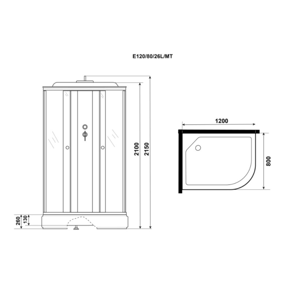 Душевая кабина Niagara Eco 120х80 левая Хром / Матовое E120/80/26L/MT Душевая кабина Niagara Eco 120х80 левая Хром / Матовое E120/80/26L/MT — изображение 4