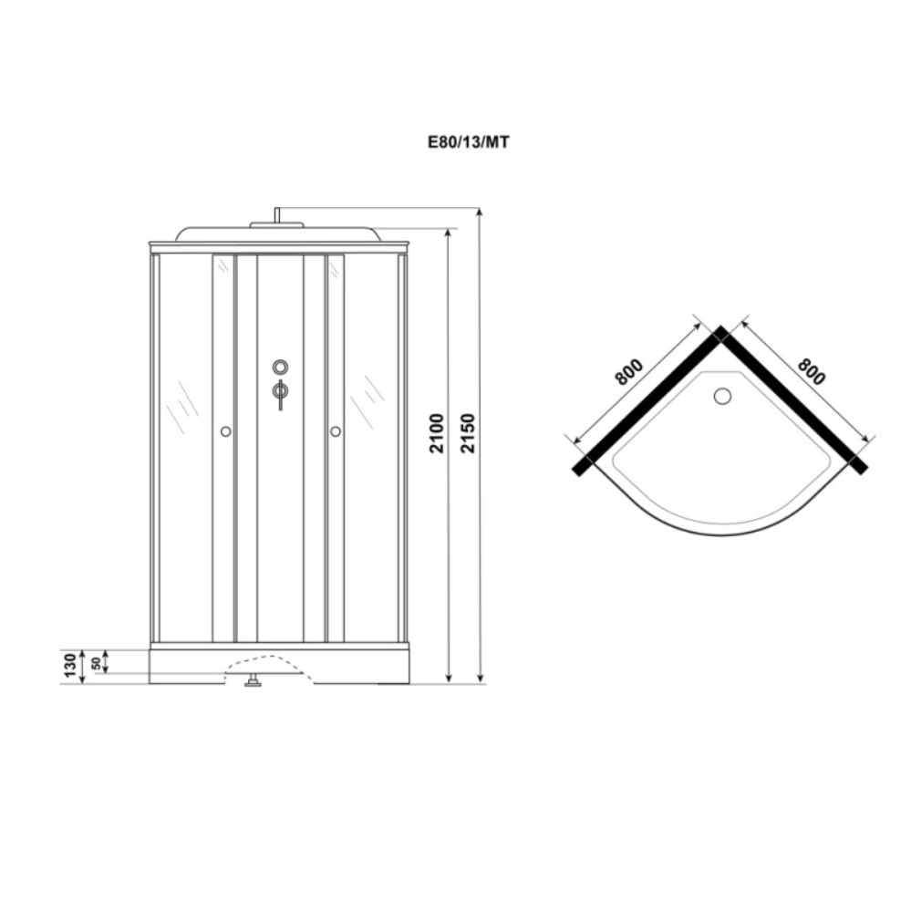 Душевая кабина Niagara Eco 80х80 Хром / Матовое E80/13/MT Душевая кабина Niagara Eco 80х80 Хром / Матовое E80/13/MT — изображение 4