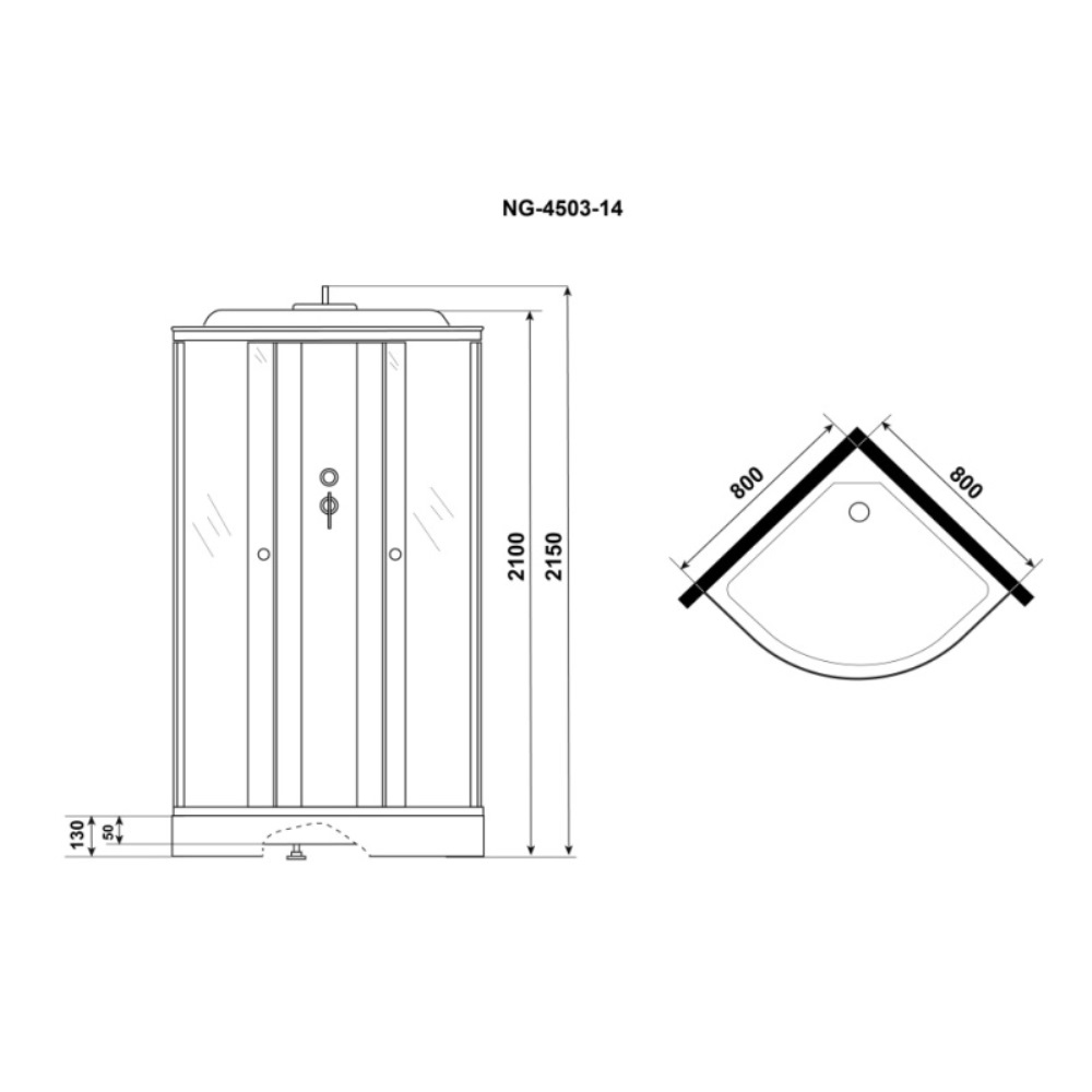 Душевая кабина Niagara Eco 80х80 Хром / Тонированное E80/13/TN Душевая кабина Niagara Eco 80х80 Хром / Тонированное E80/13/TN — изображение 4