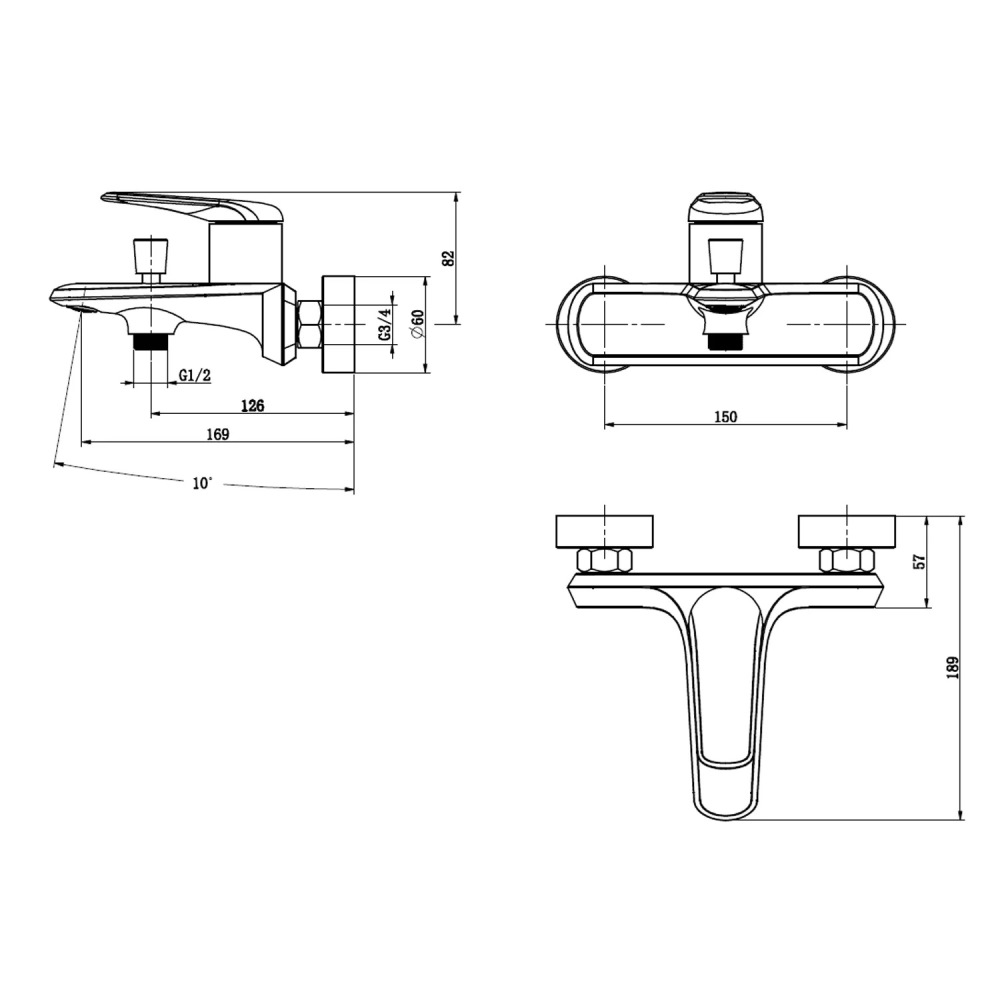 Смеситель для ванны Comforty FE074 Графит FE074E-CGT Смеситель для ванны Comforty FE074 Графит FE074E-CGT — изображение 5