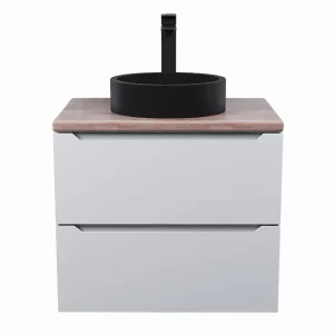 Тумба подвесная Uperwood Tanos 60 + раковина Round Белый / Бук светлый 2910210411