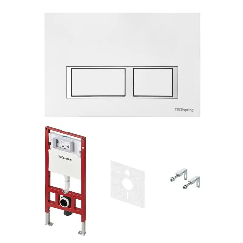 Инсталляция Tece TECEspring для скрытого монтажа с клавишей смыва V Белый S955203 Инсталляция Tece TECEspring для скрытого монтажа с клавишей смыва V Белый S955203