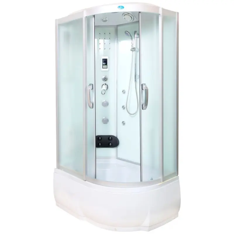 Душевая кабина Водный мир 110х80, Хром / Матовое, Высокий поддон левая Душевая кабина Водный мир 110х80, Хром / Матовое, Высокий поддон левая