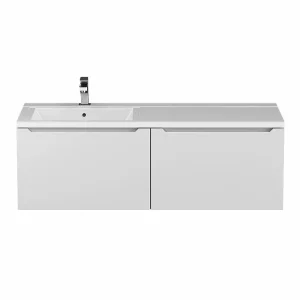 Тумба подвесная Uperwood Tanos 120 левая без раковины  Белый матовый