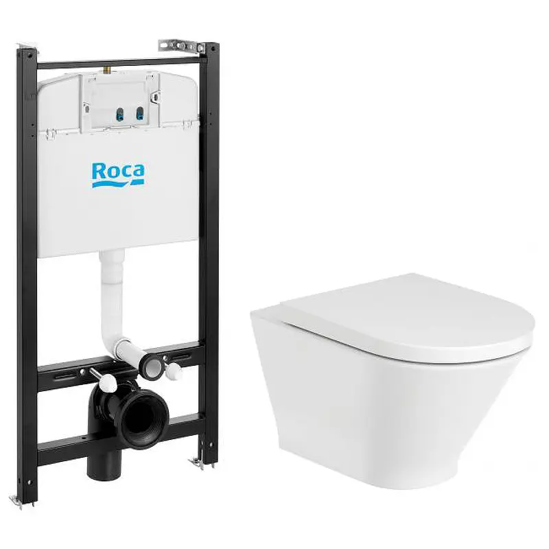 Инсталляция Roca + унитаз Gap Round + крышка-сиденье supralit Белый 893105000 Инсталляция Roca + унитаз Gap Round + крышка-сиденье supralit Белый 893105000