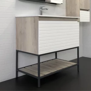 Тумба напольная Comforty Страсбург 91 + раковина Дуб дымчатый 00-00007441