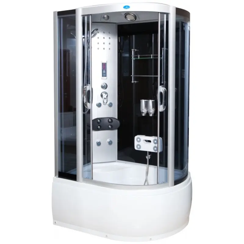 Душевая кабина Водный мир 120х85, Хром / Тонированное, Высокий поддон левая Душевая кабина Водный мир 120х85, Хром / Тонированное, Высокий поддон левая